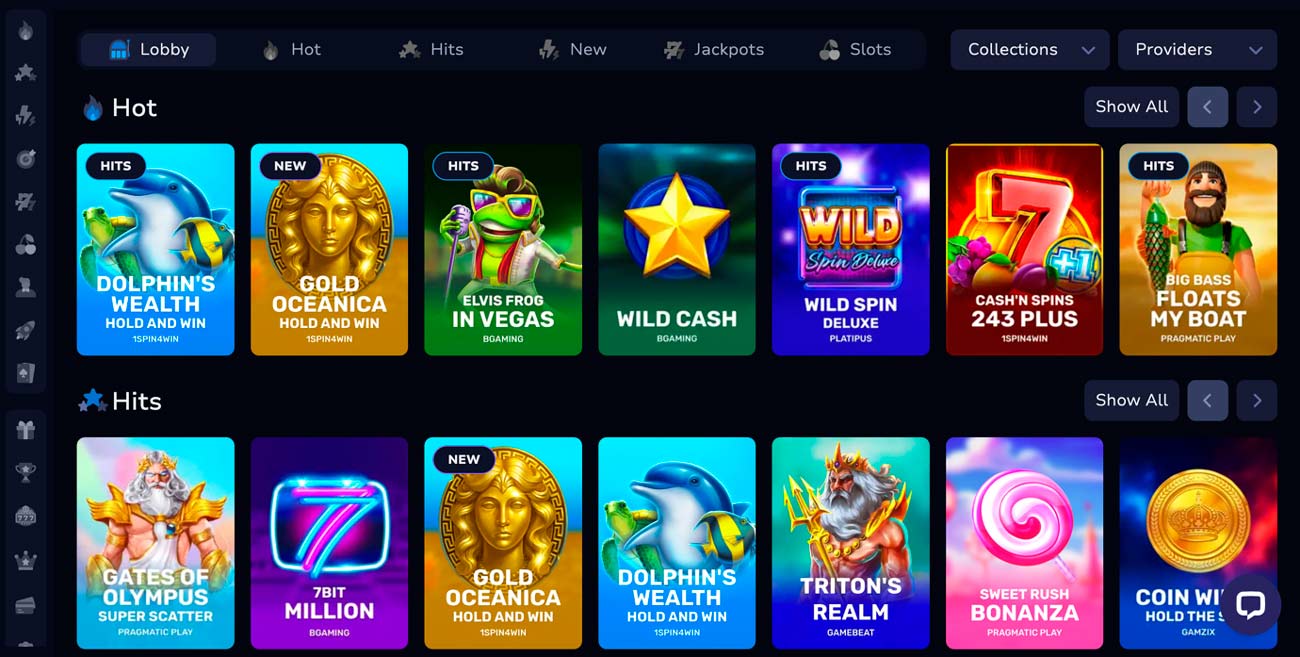 Screenshot van het 7BitCasino online